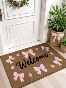 DAJIANG Thảm trang trí nơ, thảm len kiểu dáng dễ thương dành cho bé gái, phù hợp cho phòng tắm, nhà bếp, ngoài trời, trong nhà, hành lang, phòng ngủ, phòng khách, cạnh giường, có thể giặt máy, dễ vệ sinh, đế chống trượt, phù hợp trang trí phòng ngủ mùa đông, trang trí ngày lễ tình nhân, phụ kiện phòng tắm thiết yếu, bộ trang trí phòng, thảm trang trí ngoài trời. - Hồng - Xem 5