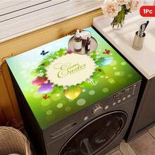 1pc Easter Wreath & Egg Pattern, Warm Family Atmosphere, Silicone, Non-Slip, Suitable For Washing Machine Cover, Dryer Cover, Coffee Machine Mat, Kitchen Counter Mat, Multi-Purpose Household Mat - Multicolor - View 5