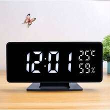 Generic USB Digital Alarm Clock Date Display Bedroom Home Decor Decorative LED Green - 2 - 查看 2