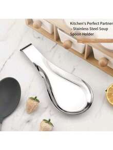 1pc/4pcs Stainless Steel Long Handle Utensil Holder, Keeps Kitchen Tools In Place On Counter, Stove Or Coffee Station, Kitchen Accessory (Silver) - Multicolor - View 9