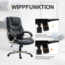 Ergonomic Office Chair, Height Adjustable From 114 To 124 Cm, With Rocking Function. - Black - View 6