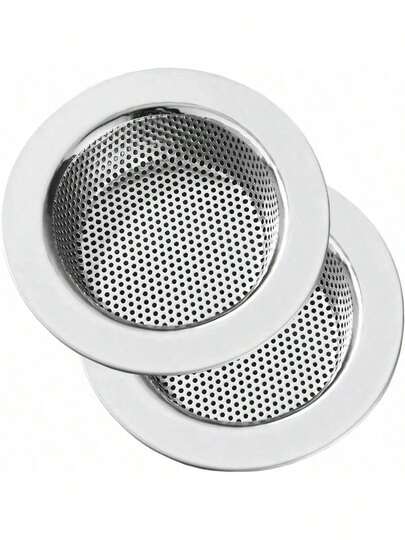 2Pcs Kitchen Sink Strainer Stainless Steel, Kitchen Sink Drain Strainer, Sink Strainers For Kitchen Sinks With Large Wide Rim 4.5" Diameter