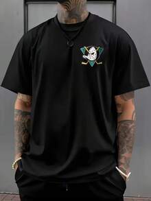 Duck Hockey T-Shirt Unisex Men's Women's Blouse 100% Cotton Premium Top Streetwear New Release Immediate Shipping Various Colors!! Plus Size - 黑色 - 查看 2