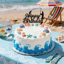 Gone Fishing Cake Topper, Fisherman Cake Decoration,Outdoor Themed Cake Decoration,Men Boy Birthday Fishing Party Decoration Supplies (Gone Fishing Cake Topper) - Multicolor - View 5