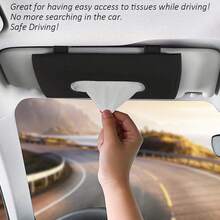 Premium Black Car Tissue Holder - Visor & Backseat Universal Fit - A - View 4