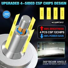 TOAUTO 2 bóng đèn pha LED ô tô 3D 360 H7 200W 40000LM Canbus H1 H11, đèn sương mù, 9 đèn LED cắm là chạy, 6000K - A - Xem 4