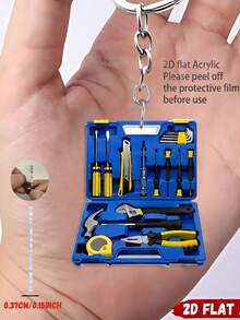 2D Porte-clés pendentif boîte à outils en acrylique, porte-clés décontracté, porte-clés boîte à outils de réparation, accessoire de sac à dos amusant, étiquette de bagage, étiquette pour animaux de compagnie, accessoire de sac à bonbons, porte-monnaie porte-clés style fête décontracté - Multicolore - Voir 14