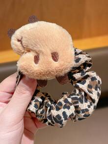 1pc/2pcsCapybara Print Scrunchie | Cute Animal Theme Hair Tie For Women | Valentine's Day & Easter Outfit Accessory - Multicolor - View 10