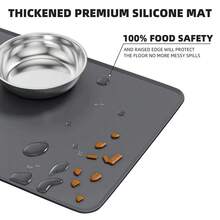 15° Tilted Cat Bowl Set With Food Mat, Anti-Vomiting, Silicone Pad, Suitable For Cat Feeding And Drinking - 920ml - View 5