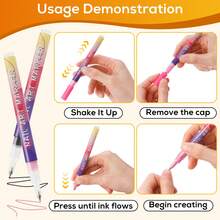 12 Colors 0.5mm Metal Tip Nail Art Marker Pens, High Quality Nail Art Markers, Makeup Color, DIY Nail Highlighting & Outlining Pens, ABS Material Nail Art Marker Set, Suitable For Various Nail Art Styles, Fun And Colorful - Multicolor - View 9