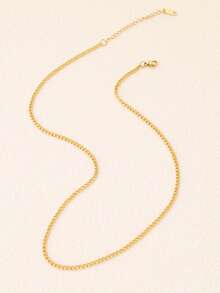 100厘米不锈钢侧链项链，简约18K镀金项链，男女皆宜 - 項鍊 - 查看 3