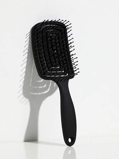 1pc Unisex Hair Comb - Hollowed-Out Arc Design,Flexible Styling Brush For All Hair Types, Styles Various Hairstyles,Smooths Frizz, Suitable For Home, School, And Travel Use; Easy To Clean; Bathroom Tools, Bathroom Accessories, Bathroom Decorations