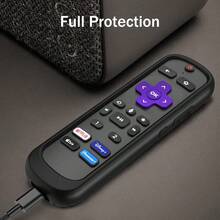 Protective Case For Roku Voice Remote Pro Lightweight Anti Slip Shockproof Silicone Cover For Roku Ultra 2022 Voice Remote Pro Compatible With Headphone Jack Black - A - View 6
