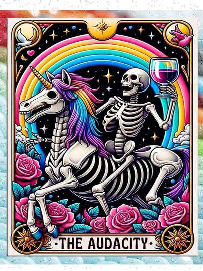 Skull Diamond Art Kits For Adults, Tarot Card Diamond Painting For Beginners, DIY Full Rhinestone 5D Gothic Diamond Painting Kits (Gemstone Craft), Home Wall Decoration