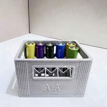 1个3D打印AAA/AA电池收纳盒 - 高容量，30/20个隔层，耐用塑料材质，适合家居装饰、圣诞节和万圣节礼物、电池整理盒 | 装饰性电池盒 | 可堆叠设计 - 彩色 - 查看 16