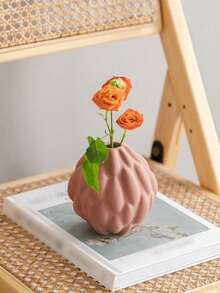 Jarrón de bola Danubio tipo macaron, estilo minimalista nórdico de doble uso para almacenamiento de escritorio y arreglos florales, para tocador, decoración del hogar, decoración de escritorio, almacenamiento de brochas de maquillaje y joyas, decoración de tapicería, arreglos de flores frescas y secas, decoración de inauguración de la casa, regalo del Día de San Valentín - Multicolor - Ver 12