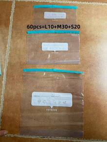 60pcs/Pack Self-Sealing Food Storage Bags, Thick Freezer Bags, Suitable For Refrigerator & Microwave, Reusable, Ideal For Organization (Optional: 25pcs, 30pcs, 20pcs, 15pcs, 10pcs, 1pc), Essential For Back To School - Multicolor - View 21