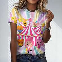 Plim Plim  Casual Crew Neck T-Shirt For Women - Lightweight Short Sleeve Summer Top, Stretch Soft Fabric, Relaxed Fit For Daily Wear - màu đen - Xem 1