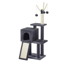 Feandrea Árbol para Gatos, Torre de juegos, Gatitos, con 3 Postes y Cueva, Gris Antracita - Gris Oscuro - Ver 11