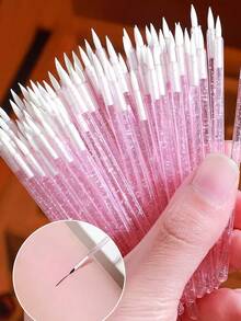 100/50pcs Disposable Eyeliner Brushes, With Fine Fiber Brush Heads, Can Be Used As Eyeliner Brushes, Nail Art Brushes, Makeup Wands, Professional Mini Makeup Tools, Eyebrow Brushes, Eyeshadow Brushes, Eyelash Brushes, And Spiral Brushes. - Multicolor - View 3