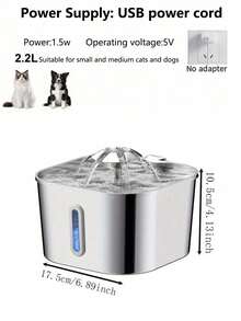 Bình đựng nước cho mèo/chó dung tích 2.2L/74oz, bát nước bằng thép không gỉ, thích hợp cho mèo và chó nuôi trong nhà. - Nhiều màu - Xem 3