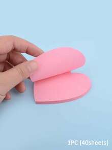 1pc Heart Shaped Sticky Note Back To School - Pink - View 5