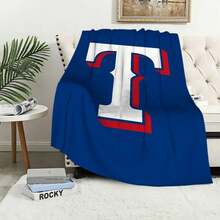 Baseball T-Texas R-Rangers Blanket Blanket For Couch Sofa Travel Home Hiking Picni Bed Beding Flannel Blanket Birthday Gift - Black - View 1