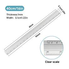 Eagle 2 paquetes de juego de reglas de aluminio, reglas de 16 pulgadas, reglas de metal ligero con escala métrica, fáciles de leer, mm, borde recto resistente para dibujar, uso doméstico, oficina, ingeniería - Conjuntos - Ver 2