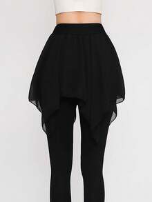 Black Tulle Skirt Adult Ballet Half Slip Rehearsal Skirt Dance Costume Latin Dance Mini Skirt - Black - View 3