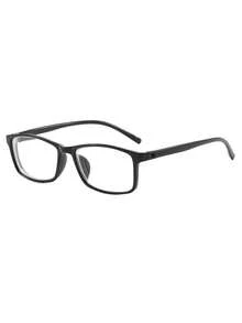 1 Par de Óculos Retangulares Pretos Transparentes, Óculos de Moda Casual Feminina, Adequado para Uso Diário - Preto - Visão 4