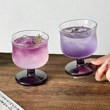 2pcs Premium Purple Stemmed Glasses, Perfect Purple Cups Suitable For Champagne Flutes, Cocktail Glasses, Whiskey Tumblers - Purple - View 3