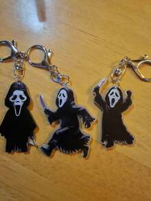 2D亚克力万圣节背包钥匙扣 - 可爱卡通配饰，适用于背包、手提包、车钥匙，日常使用，宠物纪念吊坠，情侣最佳礼物，送给家人和朋友的完美礼物，派对用品 - 彩色 - 查看 15