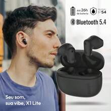 Edifier X1 Lite True Wireless Earbuds Bluetooth 5.4 Earphones with 26 Hours Playtime Sine Mic AI for Clear Calls IP54 Sweat Resistant Low Latency Headphones Supports Fast Charging - Black - Negro - Ver 3