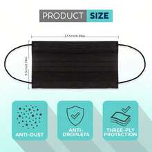 60pcs/40pcsINS-Style Face Masks Individually Wrapped Black Breathable Slimming Face Mask Unisex High-Appearance Fashion Mask For Trendsetters - Multicolor - View 4