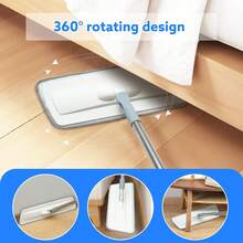 A Household Mop With A Spray Function, Featuring Three Replaceable Cleaning Cloths And 360-Degree Flexible Cleaning - Suitable For Living Rooms, Bedrooms, Kitchens, And Bathrooms - One mop + three mop cloths - 查看 6