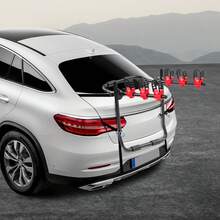 SanBouSi 3 Bike Trunk Rack, Foldable Carrier For SUV Sedan Hatchback, 44lbs Capacity With Scratch-Free Padding & License Plate Visibility, Easy To Install & Store - Black, Red - View 3