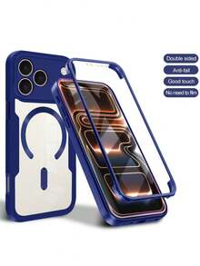 简约优雅透明基础款手机壳,适用于 - 深藍色 - 查看 2