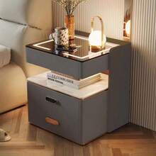 Mesita Noche Inteligente 40x40x55cm Luz Rgb - Beis - Ver 3