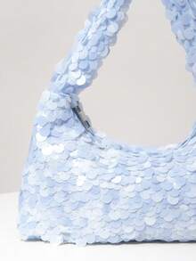 Túi đeo vai đính sequin, ví nữ thanh lịch, phụ kiện dự tiệc/dạ hội/đám cưới, quà tặng cho nữ, quà tặng ngày Valentine (mẫu ngẫu nhiên) - Màu xanh nhạt - Xem 4