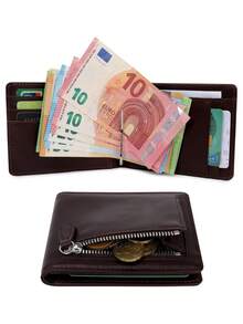 Pomelo Best Minimalist Wallet For Men, Men Bifold Wallet Card Holder Wallet With RFID Blocking And Coin Pocket Real Leather - Multicolor - View 5