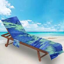 Portable Swimming Pool Beach Sunbathing Lounge Chair Cover With Pocket, Super Soft Microfiber Travel Lounge Chair Towel Cover, Quick Dry - Color - View 3
