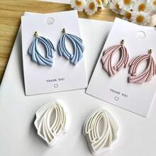 2pcs Bohemian Style Polymer Clay Cutters - High Precision Plastic Jewelry Making Set, Suitable For Clay Cutting In Summer Beach Vacation Style, Clay Earring Molds And DIY Beaded Accessories & Jewelry Material Cutting Molds - White - View 4