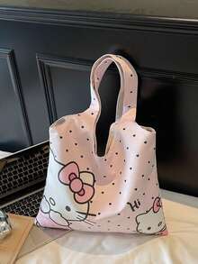 Sanrio 新款Hello Kitty大容量轻便女士手提包，多功能休闲单肩包，适合上学和外出使用 - 彩色 - 查看 4