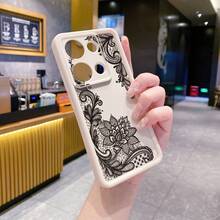 1pc Black Mandala Flower UV Printed Anti-Drop Phone Case, Compatible With Samsung/Galaxy/Infinix/Redmi/OPPO/VIVO/Realme Android Models - Beige - View 5