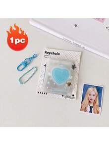 1个透明闪光2英寸卡片书钥匙扣吊坠相册，学生透明闪光钥匙扣吊坠星星迷你卡片相册 - 2寸卡冊 - 查看 8