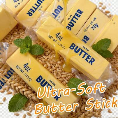 1pc Super Soft Butter Stick | Soft, Squeezable Butter Stick | Low Rebound Stress Relief Toy, Office Pressure Relief, Flexible Squeeze Toy, Desktop Decor, Classroom Activity, Home Leisure, Skin-Friendly, Therapeutic Vent Tool, Ideal Gift For Birthday, Christmas, Carnival, Classroom Reward, Easter, Holiday Party