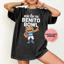 Here For The Benito Bowl V2 Retro Comfort   Shirt, Puerto Rico Football Tee, Bad   Bowl Y2kSuper  Clothes Dizzy, What Women's Valentine's Day Costumes - 灰色 - 查看 1
