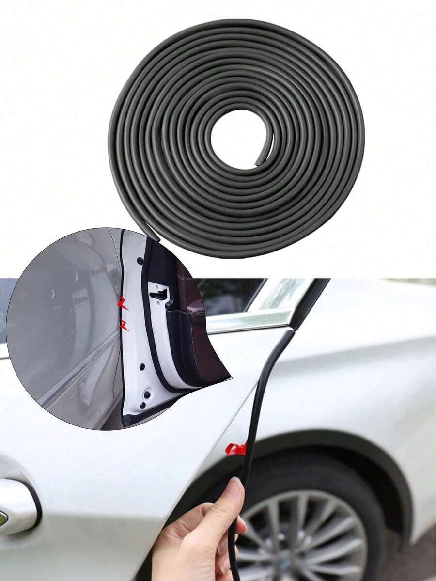 汽车保险杠密封条、车门边缘密封条、隐形保险杠密封条、车身防刮隔音装饰条、保护贴纸，适用于车身和车门，长度可定制，汽车配件，汽车装饰 - 黑色 - 查看 1