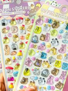 Cute 3D Crystal Stickers, Adorable Animal DIY Phone Decorative Stickers, Student Planner Stationery Gift Decorations - Gifts. Perfect For Home Decor, Party Decorations, Birthday Gifts. - Multicolor - View 9