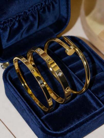 Modisches Luxus-Edelstahl-Armband-Set, Alltags- und Party-Accessoires, das perfekte Geschenk für Freundin, Valentinstag, Muttertag